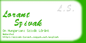 lorant szivak business card